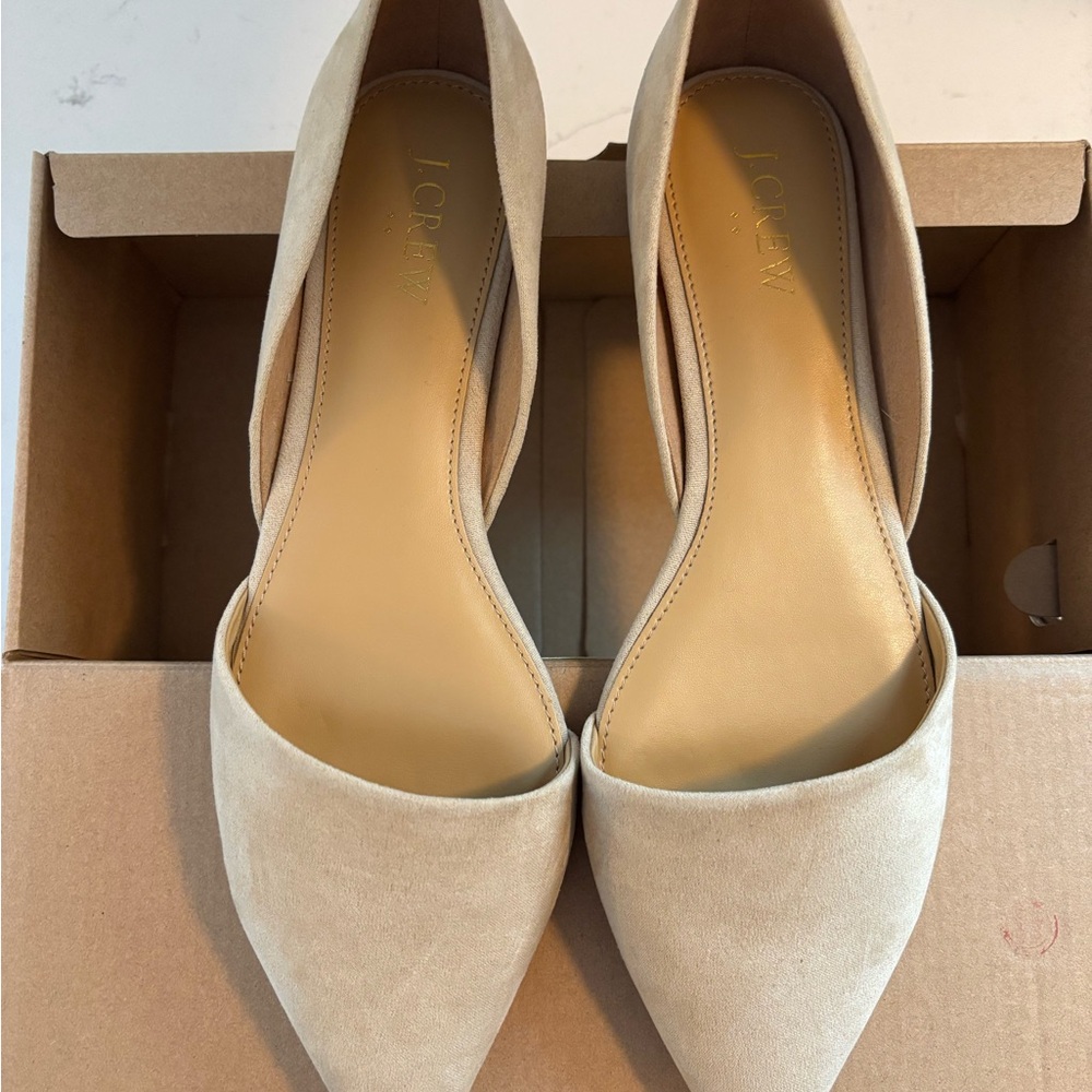 Women's Beige Suede Flats